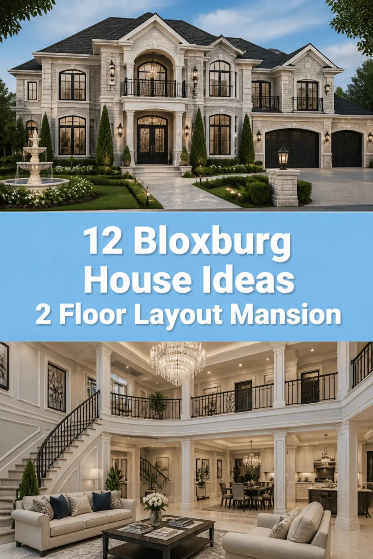 🏠 12 Bloxburg House Ideas 2 Floor Layout Mansion