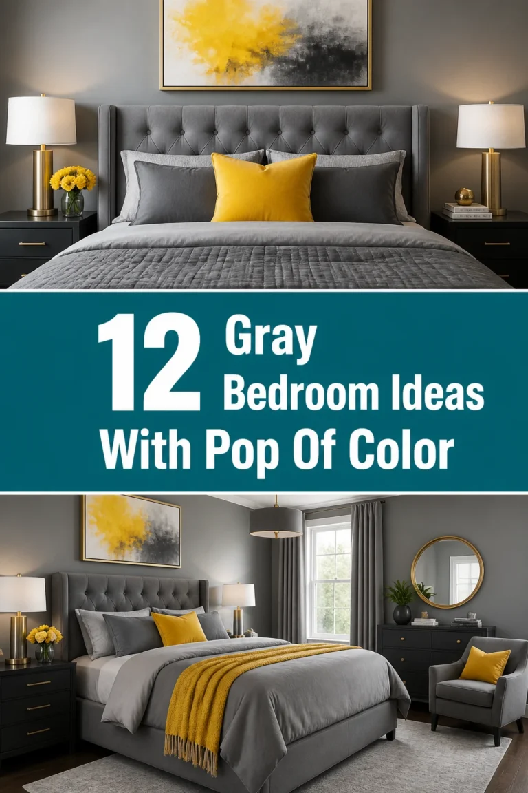 🩶 12 Gray Bedroom Ideas With Pop Of Color