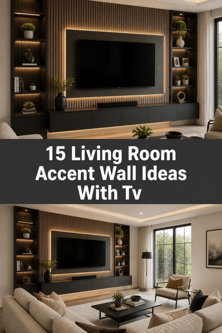 📺 15 Living Room Accent Wall Ideas With TV