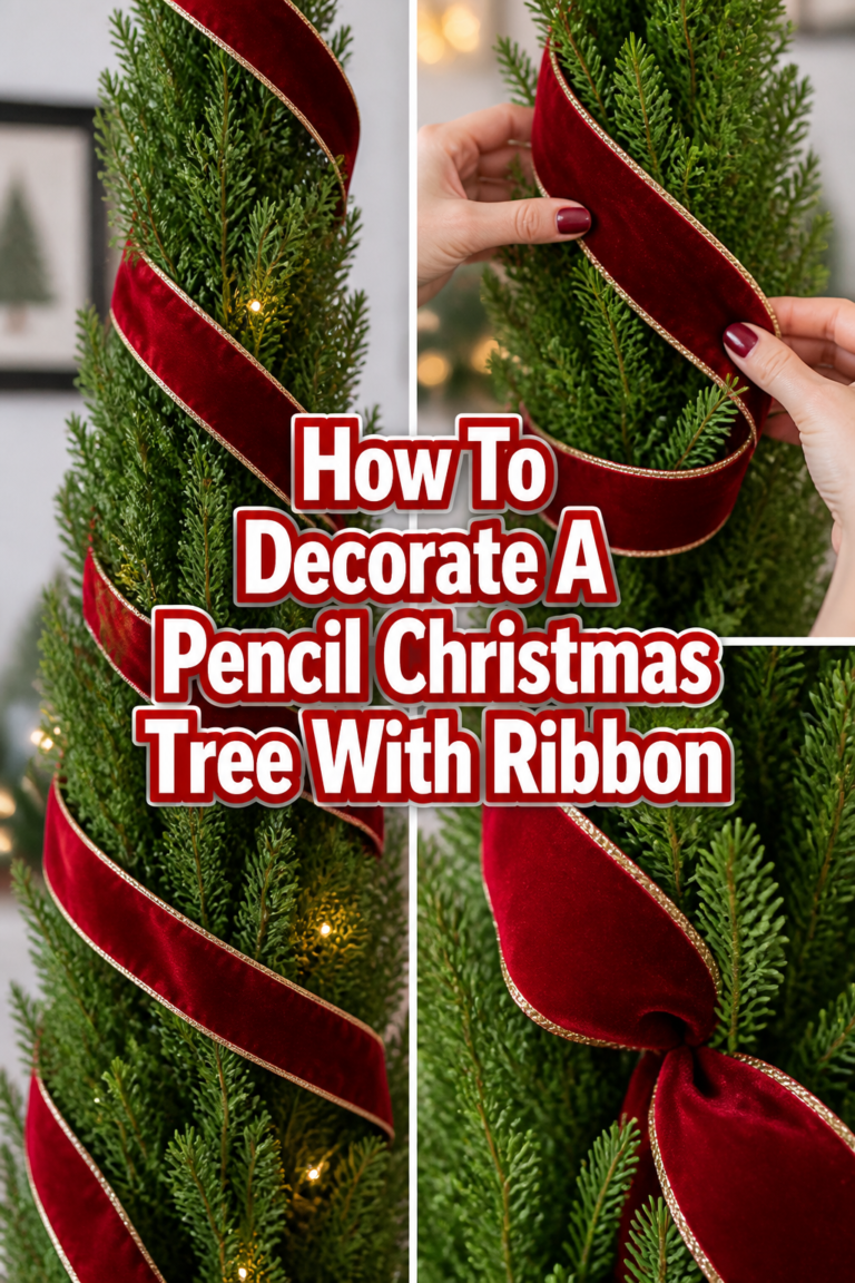 🎄 How To Decorate A Pencil Christmas Tree With Ribbon